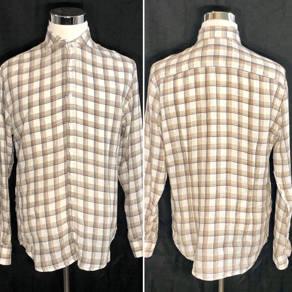 H.E. By MANGO Spread Collar Dress Shirt Size M - Picture 4 of 8